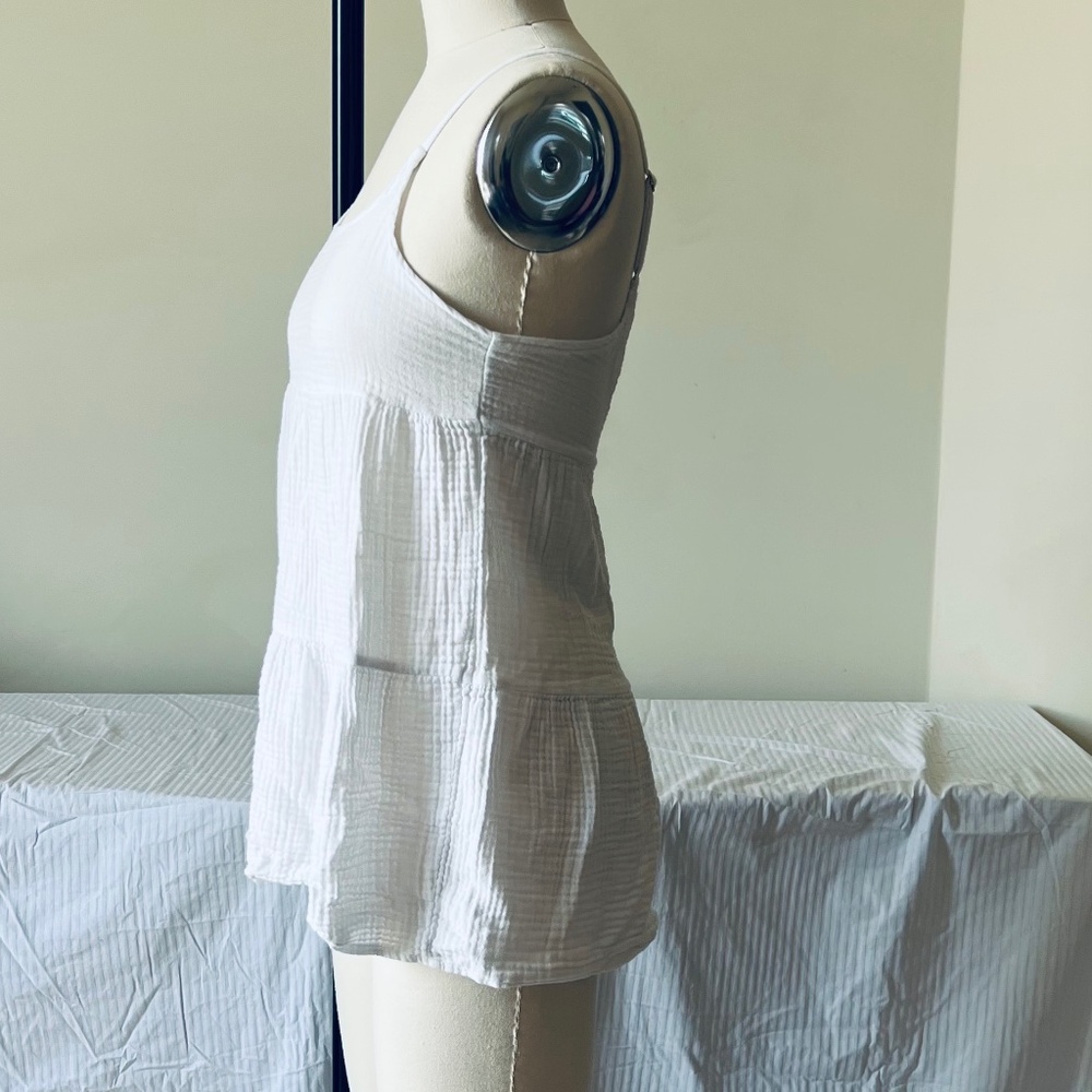 White Cotton Gauze Tunic Top (wild fable) - Picture 2 of 6